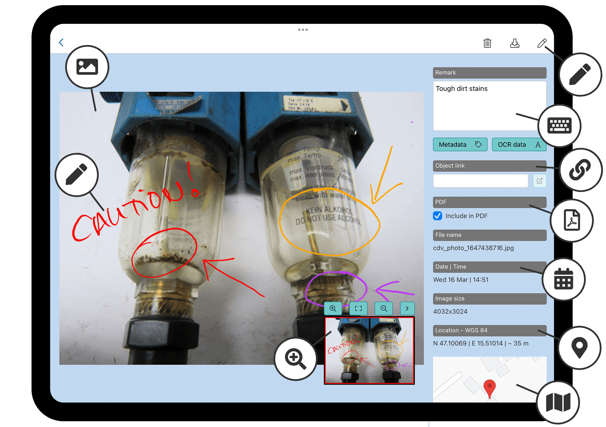 HybridForms App: Photo documentation with smartphone and tablet