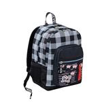 Zaino scuola Freethink Seven 7.1 Space Check Jet Black. Nero-Grigio