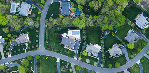 Birds eye of houses