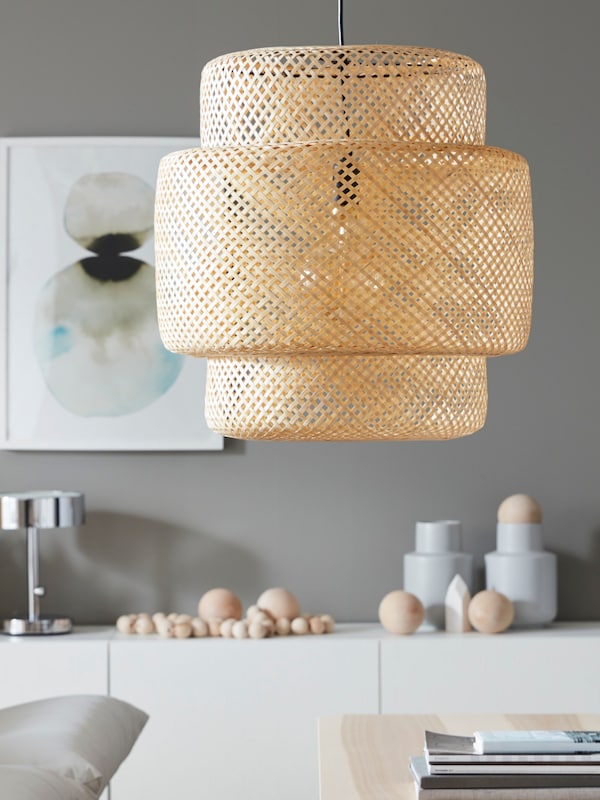 A bamboo/handmade SINNERLIG pendant lamp