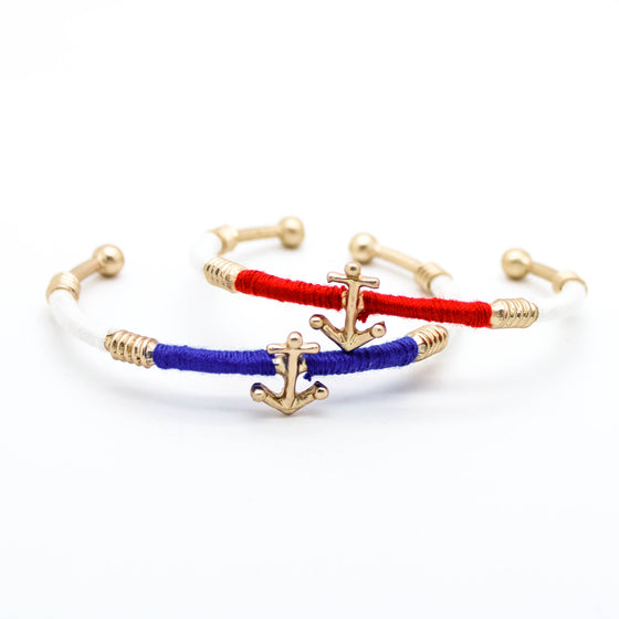 Anchor bangle bracelet