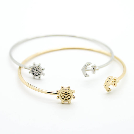 Anchor bangle bracelet