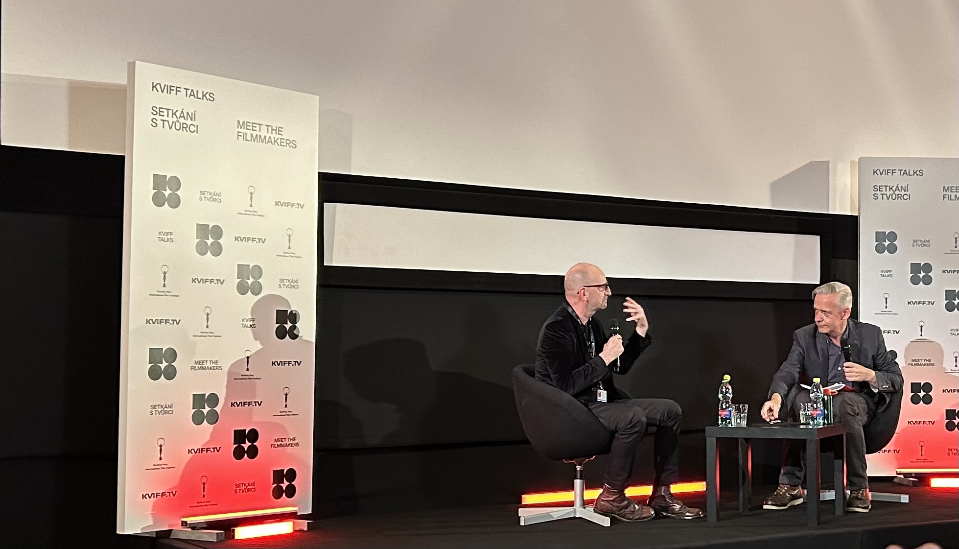 Steven Soderbergh and Neil Young at the Karlovy Vary International Film Festival.