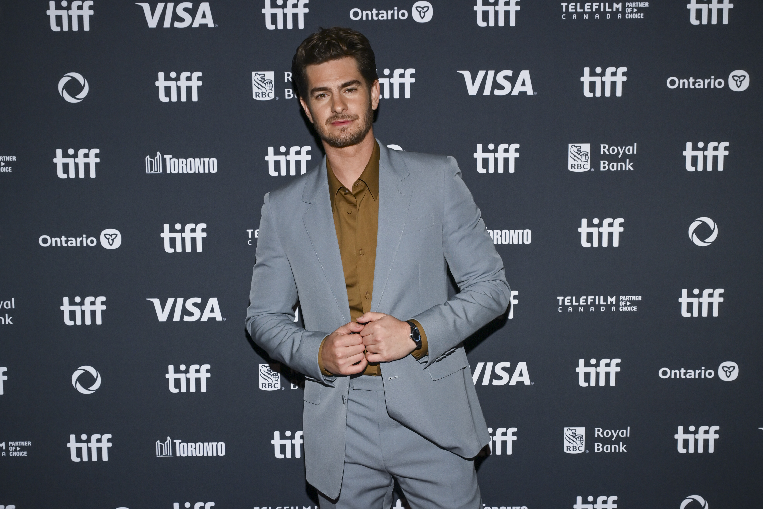 Andrew Garfield at the 2024 Toronto International Film Festival 'We Live In Time' Premiere held at the Visa Screening Room at the Princess of Wales Theatre on September 06, 2024 in Toronto, Canada. (Photo by Michael Buckner/Variety via Getty Images)