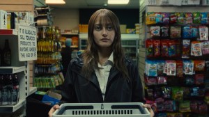 'Sweetpea' stars Ella Purnell as Rhiannon, shown here at the supermarket with her checkout basket