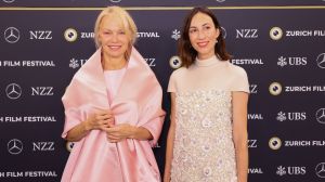 ZURICH, SWITZERLAND - OCTOBER 04: Pamela Anderson and Gia Coppola attend the "The Last Showgirl" green carpet during the 20th Zurich Film Festival at Corso Green Carpet on October 04, 2024 in Zurich, Switzerland. (Photo by Joshua Sammer/Getty Images for ZFF)