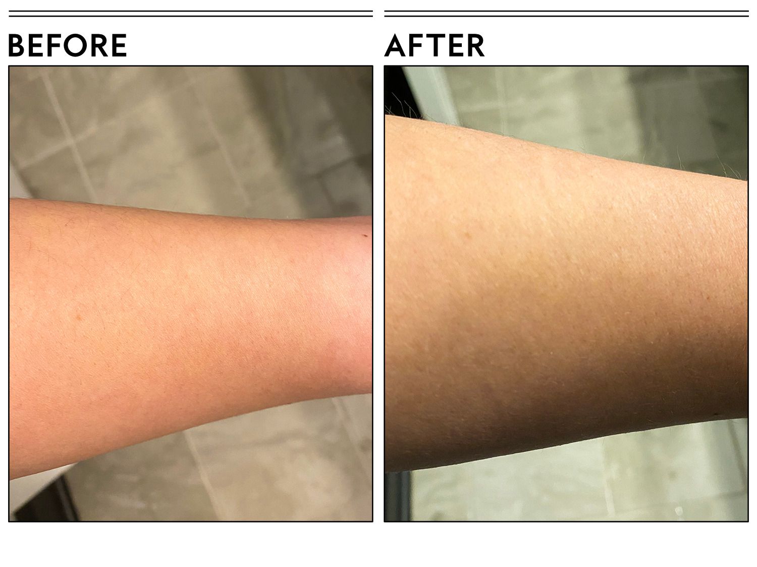 A before and after photo showing the effects of using La Roche-Posay Lipikar Wash AP+ Moisturizing Body & Face Wash