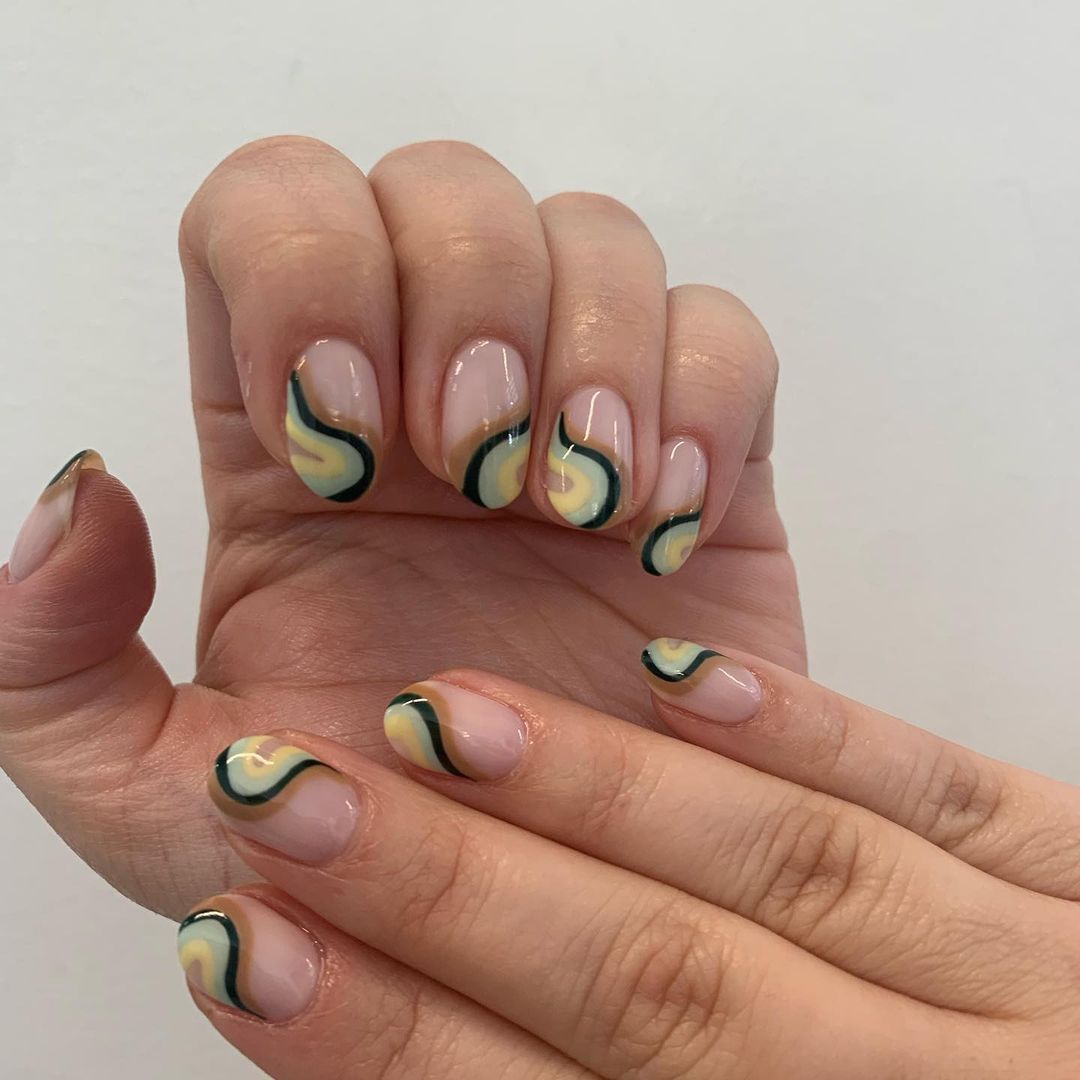 Earthy Swirls Virgo Nails