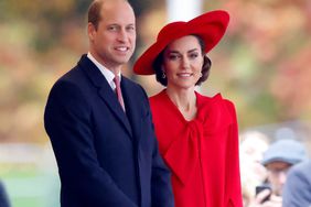 Prince William, Prince of Wales and Catherine, Princess of Wales attend a ceremonial welcome, at Horse Guards Parade