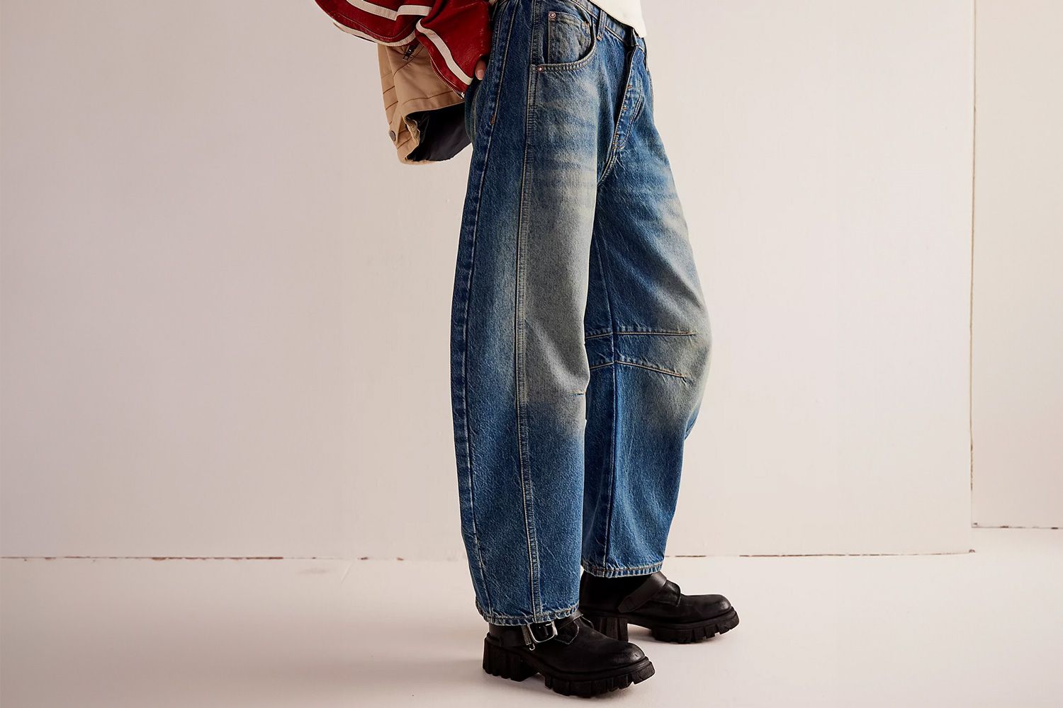 We The Free Good Luck Mid-Rise Barrel Jeans