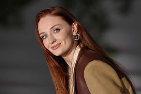 Sophie Turner Smiling Looking Over Shoulder Long Red Hair 2022 Academy Museum Gala