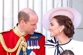 Prince William Looking at Kate Middleton Smiling Buckingham Palace Balcony 2024 Trooping the Colour