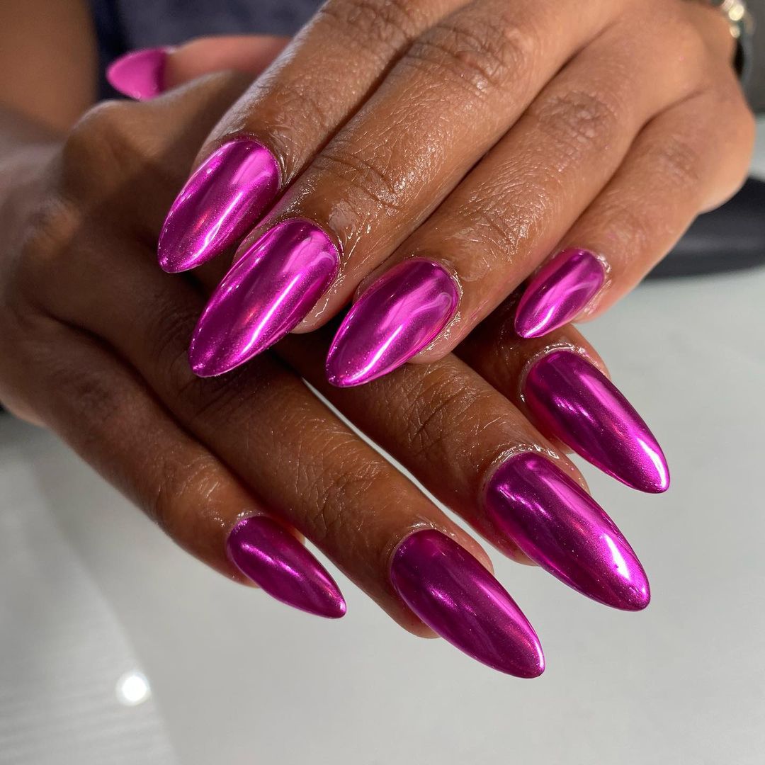 Rose-Tinted Chrome Wicked Manicure Ideas