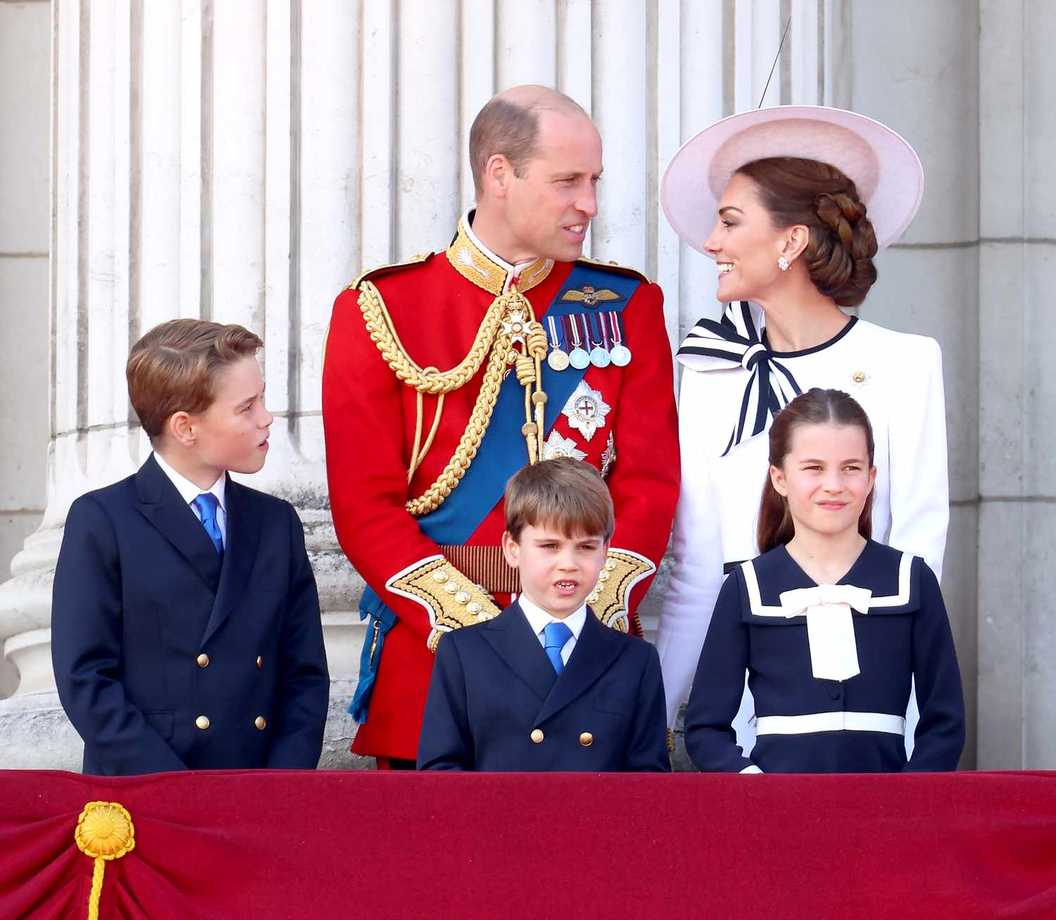 Prince George, Prince William, Princess Kate, Prince Louis, and Princess Charlotte