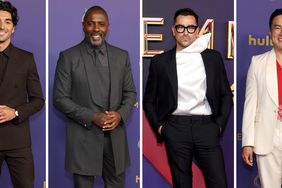 Taylor Zakhar Perez, Bowen Yang , Dan Levy, and Idris Elba attend the 76th emmy wards