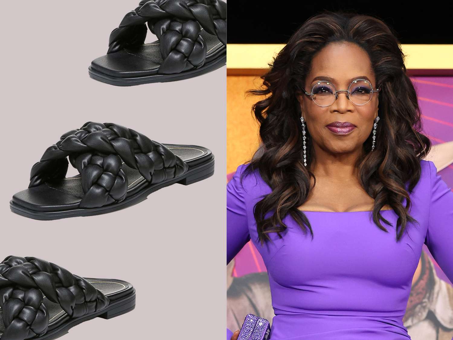 Oprah and Black Sandals