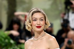 Gigi Hadid with a side part bob at the met gala