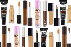 Collage of popular concealers for mature skin