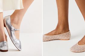 Silver Ballet Flats and See-Through Mesh Flats