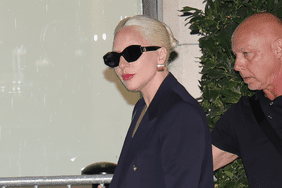 Lady Gaga in sunglasses and blazer