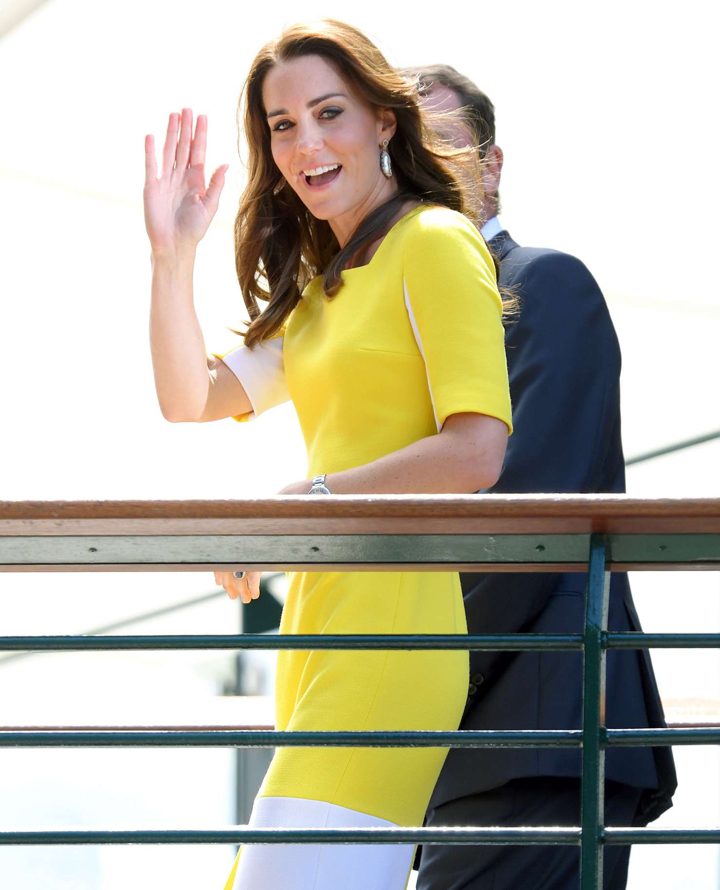 Kate Middleton in a yellow Roksanda dress