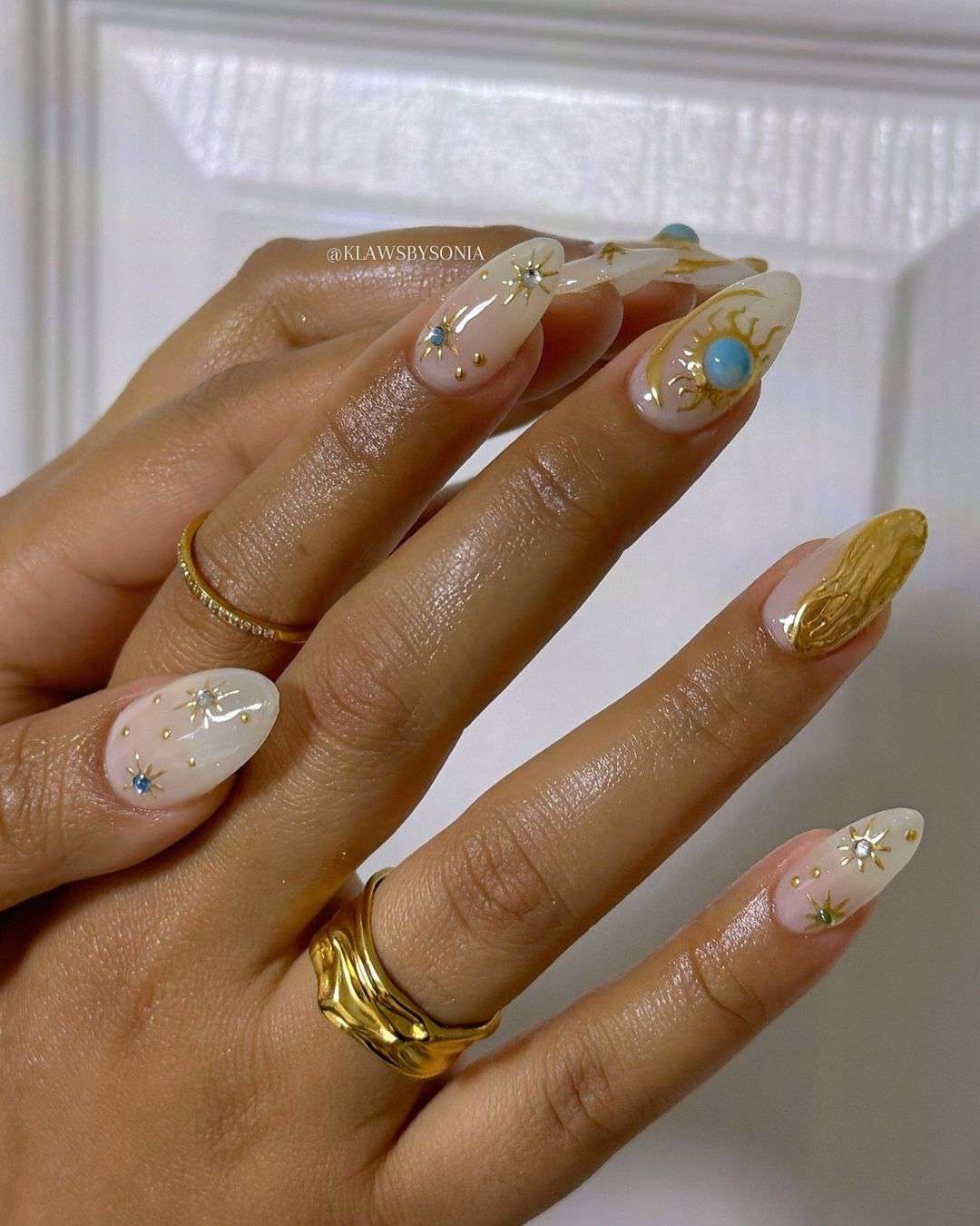 Golden Virgo Nails