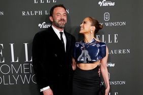 Ben Affleck Arm Around Jennifer Lopez Smiling Looking at Him at 2023 Elle Women in Hollywood