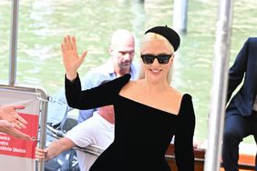 Lady Gaga Paired Bleached Eyebrows with a Demure LBD and Beret in Venice