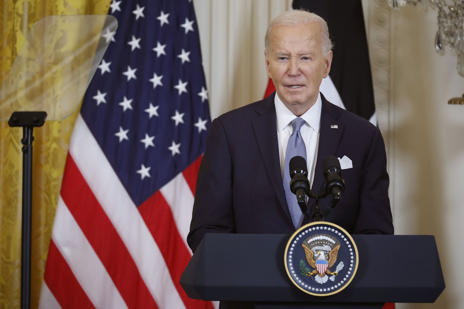 President Joe Biden in a press conference at the White House, May 2024