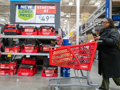 People shop at a home improvement store in Brooklyn on January 25, 2024 in New York City.