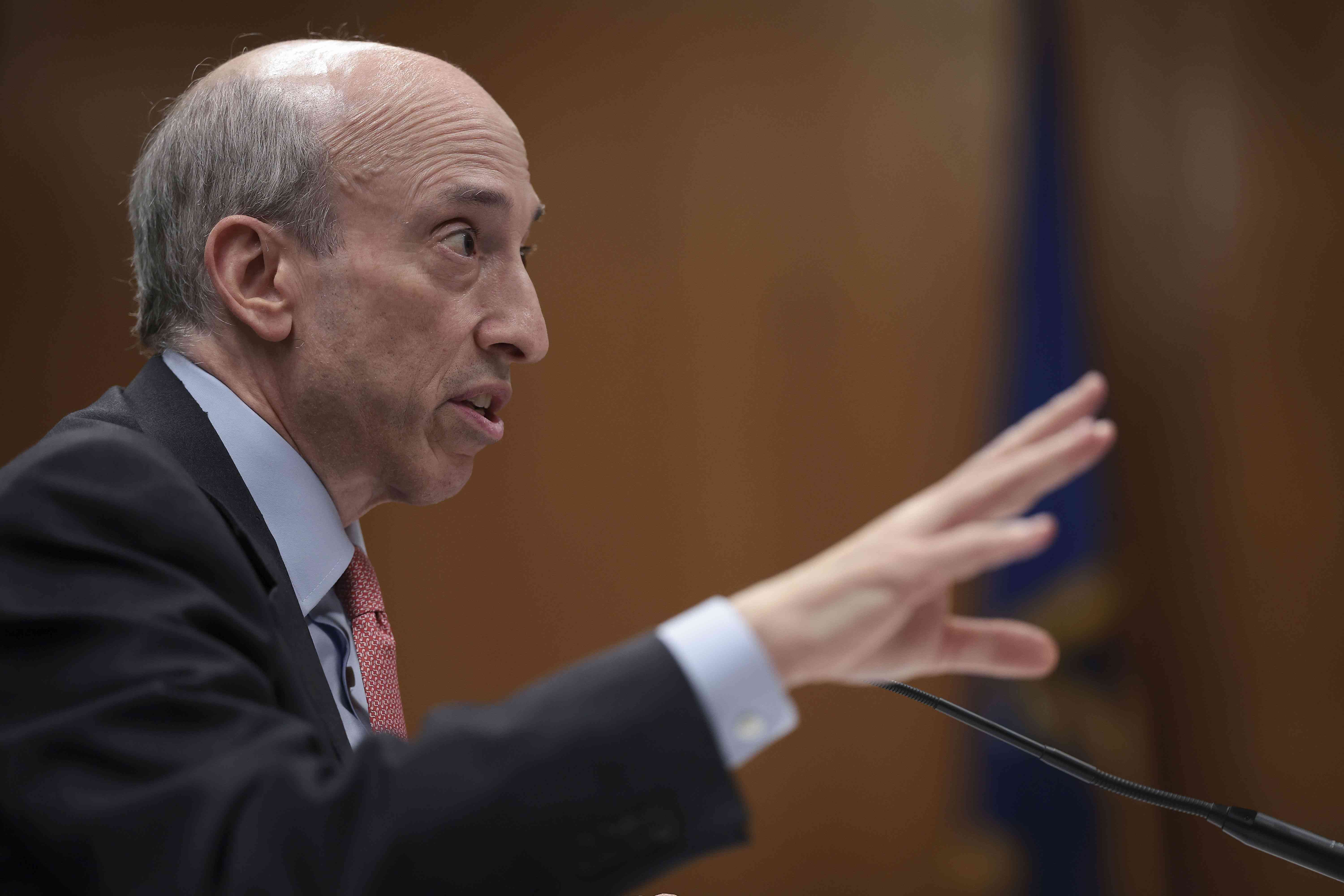 Securities and Exchange Commission Chairman Gary Gensler testifying before Congress in July 2023