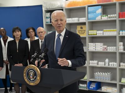 US President Joe Biden speaks during an event at the National Institutes of Health (NIH) inÃÂ Bethesda, Maryland, US, on Thursday, Dec. 14 2023. 
