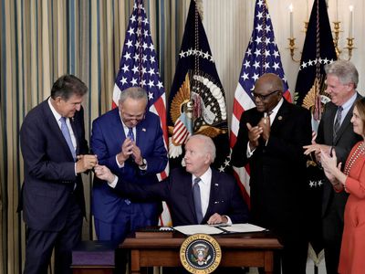 President Biden signing Inflation Reduction Act on Aug. 16, 2022