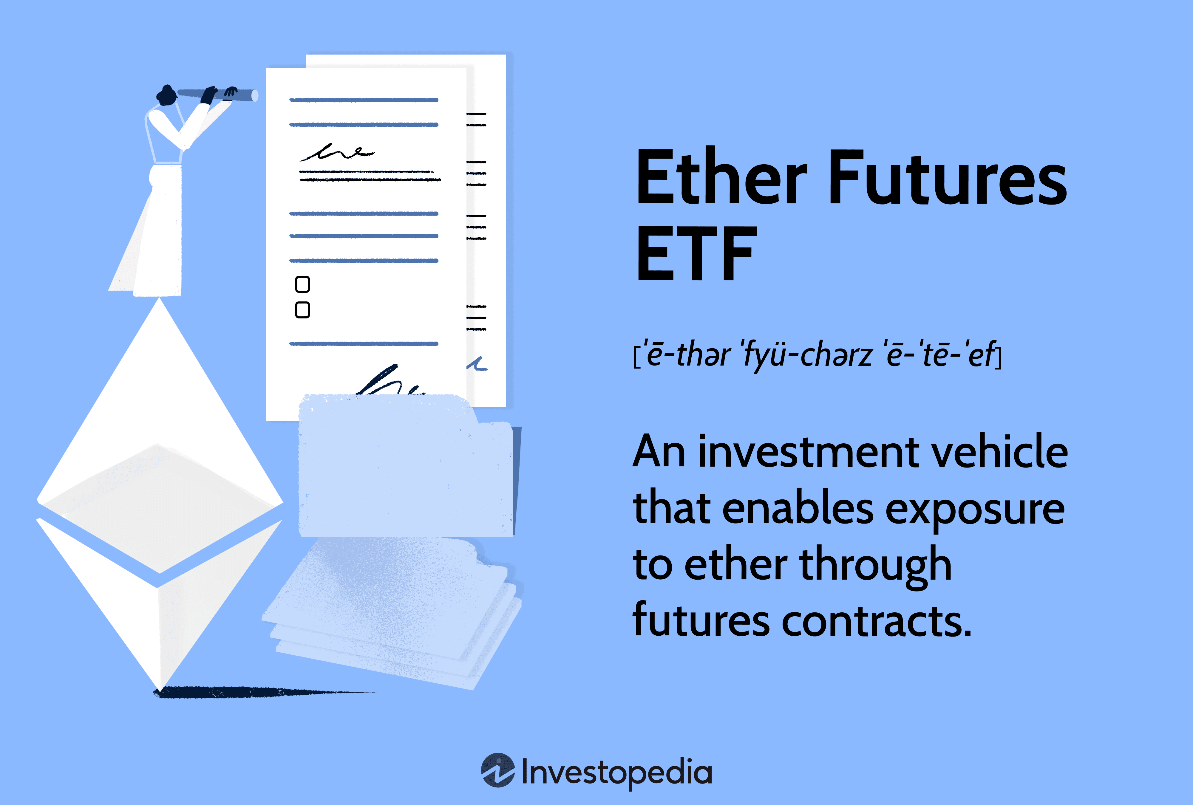 Ether Futures ETF: An investment vehicle that enables exposure to ether through futures contracts.