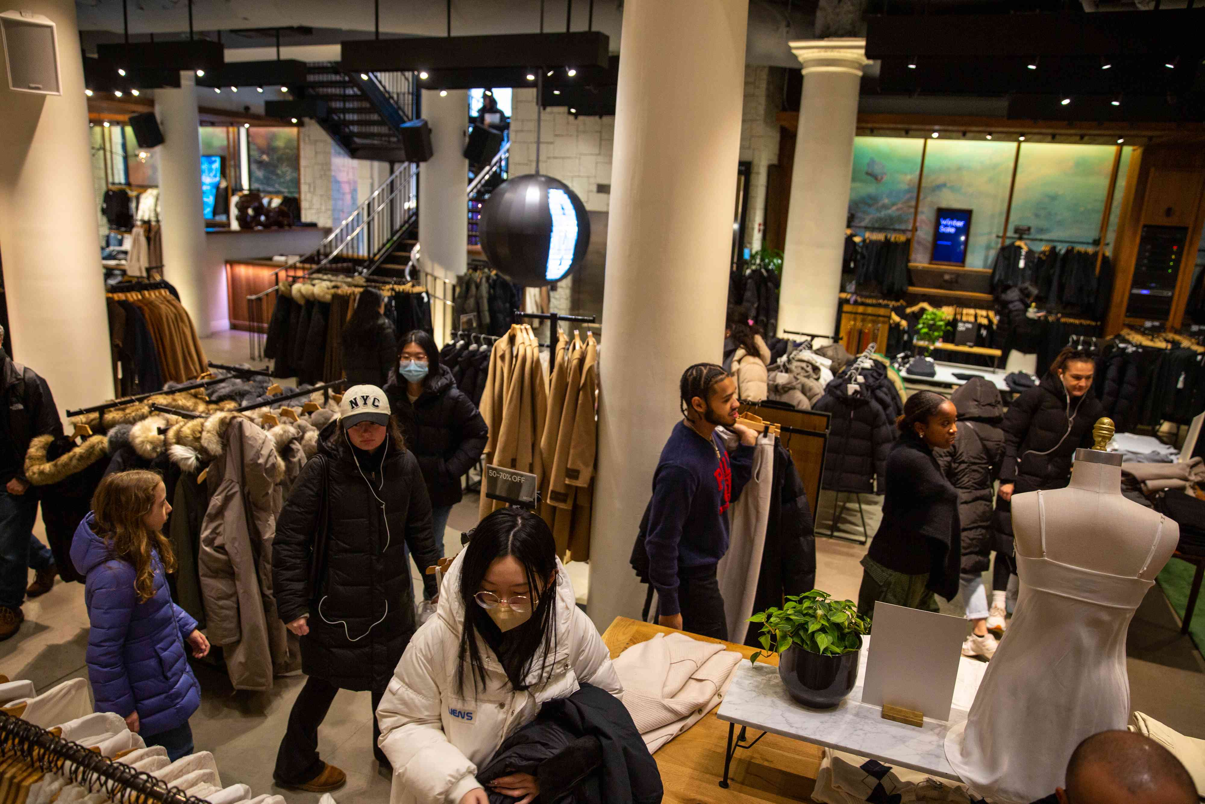 Shoppers at a store in New York City.