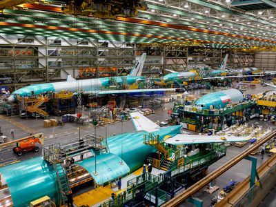 Boeing 777 freighters and 777X are built at the Everett Production Facility on June 26, 2024 in Everett, Washington.