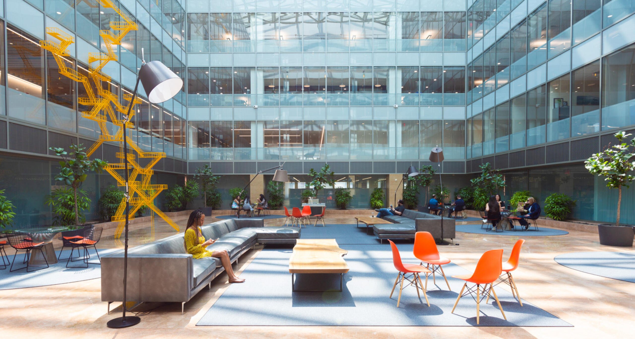 One Metro Center interior lobby atrium