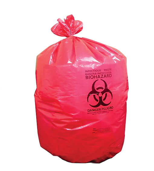 Heritage 10 Gal. Biohazard Liners, Red, 23"L x 24"W, 500/Carton