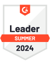 A G2 official badge signifying JazzHR as a Leader in Small Business software, earned in the Spring of 2024