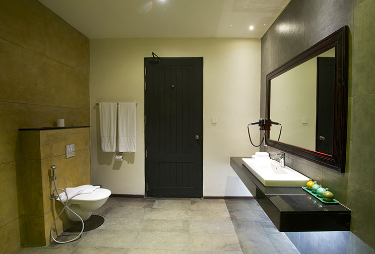 Superior room bathroom at Jetwing Yala