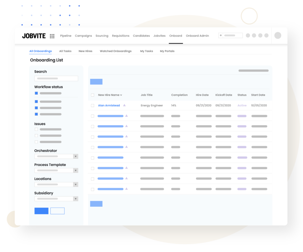 Illustration of Jobvite onboarding as part of the Evolve Talent Acquisition Suite