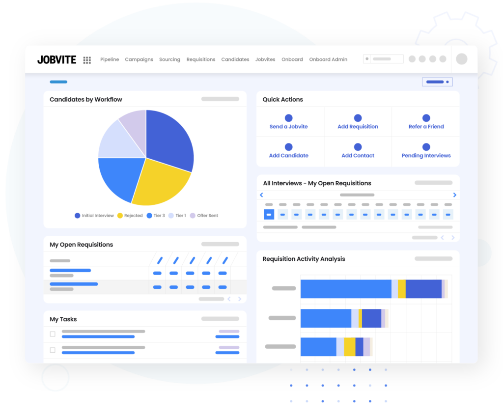 Illustration of Jobvite analytics as part of the Evolve Talent Acquisition Suite