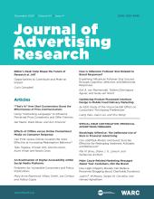 Journal of Advertising Research: 64 (4)