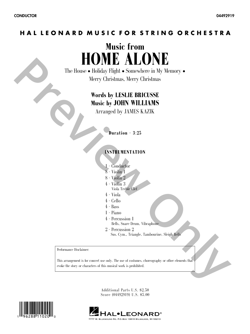 Music from Home Alone by Leslie Bricusse & John W | J.W. Pepper Sheet Music