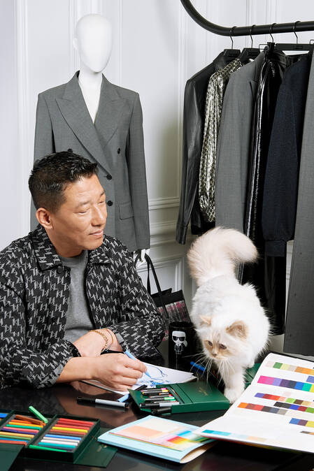 Hun Kim Creative Director with Choupette