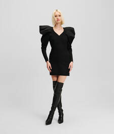 BOW-SLEEVE MINI DRESS