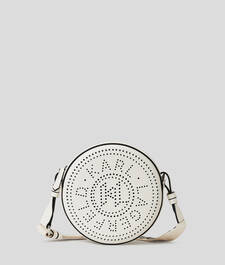 K/CIRCLE ROUND PERFORATED LOGO CROSSBODY BAG