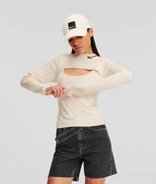 KLJ CUTOUT MOCK NECK SWEATER