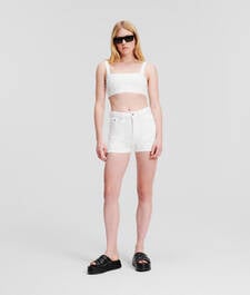 KLJ HIGH-WAISTED BOUCLÉ SHORTS