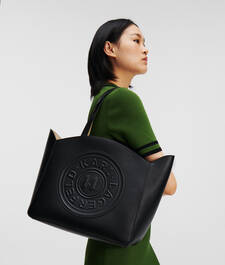 K/CIRCLE EMBOSSED LOGO LARGE TOTE BAG